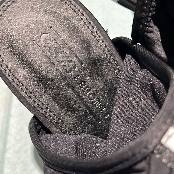 ASOS Black Spandex Ankle Open Toe Bootie Heels Size 9 B33 - Picture 8 of 8